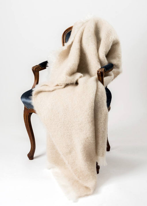 Mohair Chair Throw  NZ Windermere Toi Toi Beige 