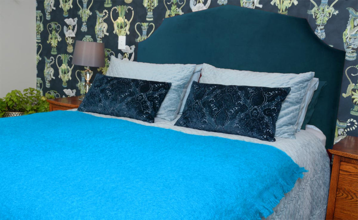 Turquoise Mohair Blanket Bright Blue Gorgeous Creatures