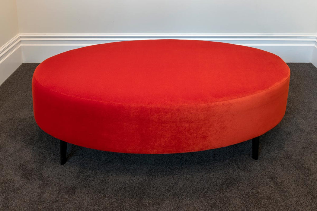 Orange velvet oval ottoman furniture