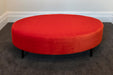 Orange velvet oval ottoman furniture