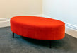 Orange velvet oval ottoman furniture