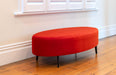 Orange velvet oval ottoman furniture