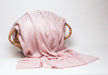 Lacy Merino Wool Baby Blanket - Baby Pink X5555