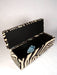 Storage ottoman inside in zebra print 120x40x45cm