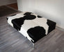 Cowhide Black & White Ottoman with Metal Legs 140x90x40cm