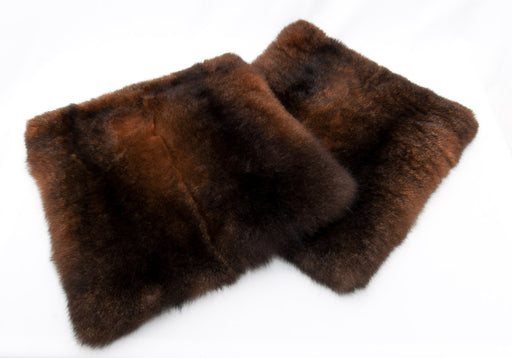 Reddish brown NZ possum fur cushion covers