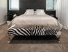 Bed end zebra print cowhide ottoman NZ